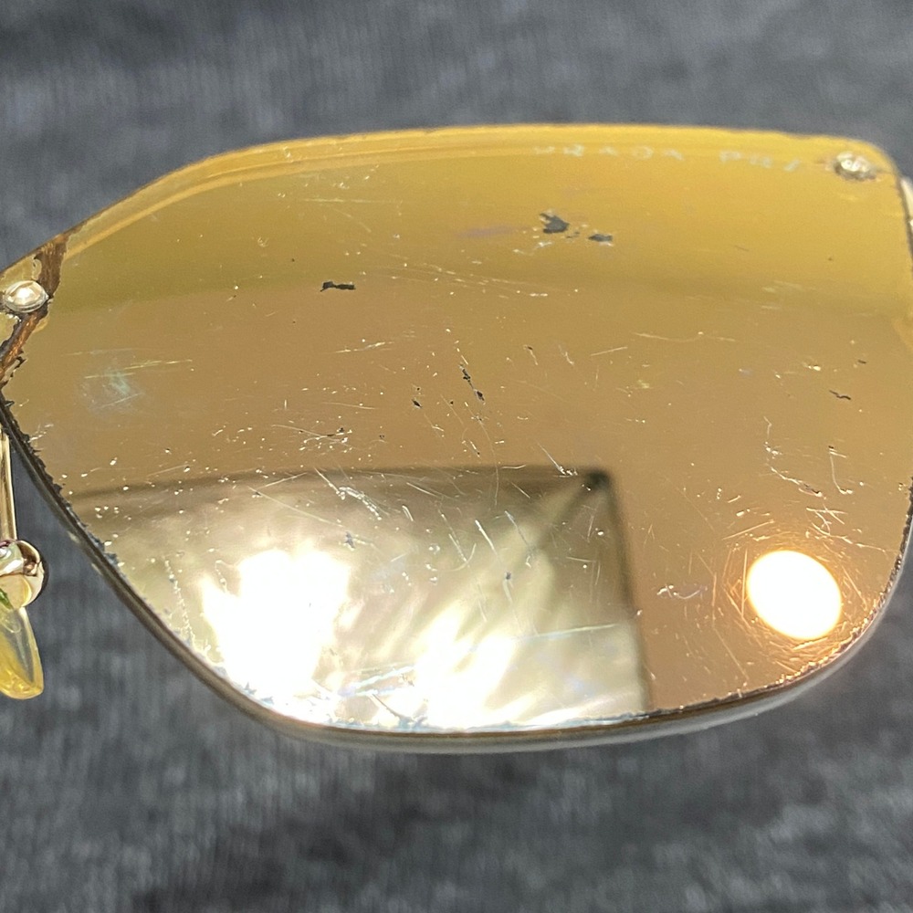 Prada SPR 68T ZVN-5N2 Sunglasses Unisex Gold Polarized Aviator 63mm - Picture 2 of 13
